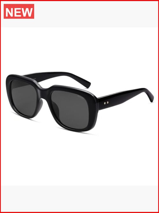 Classic Thick Rectangle Polarized Sunglasses 90s Square Frame UV400 Protection